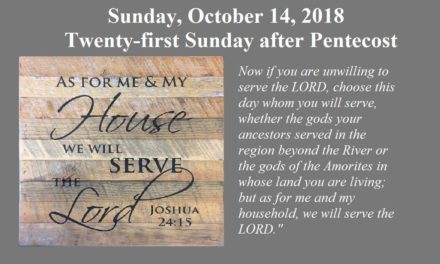 Sunday, October 14, 2018- Joshua Renews the Covenant