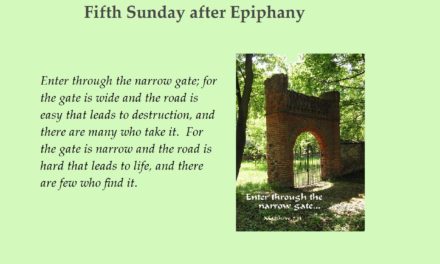 Sunday, February 10, 2019 Fifth Sunday after Epiphany
