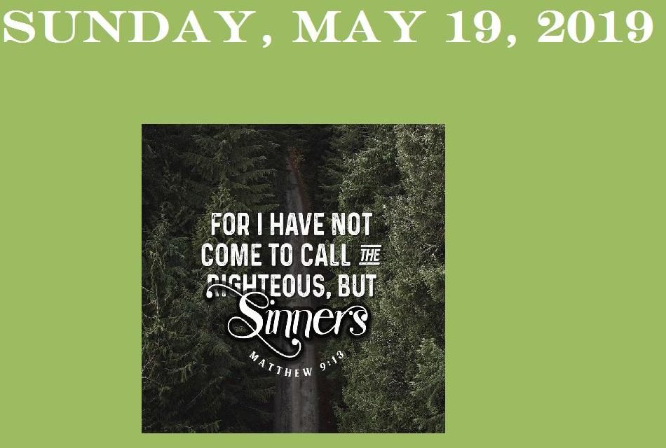 Sunday, May 19, 2019