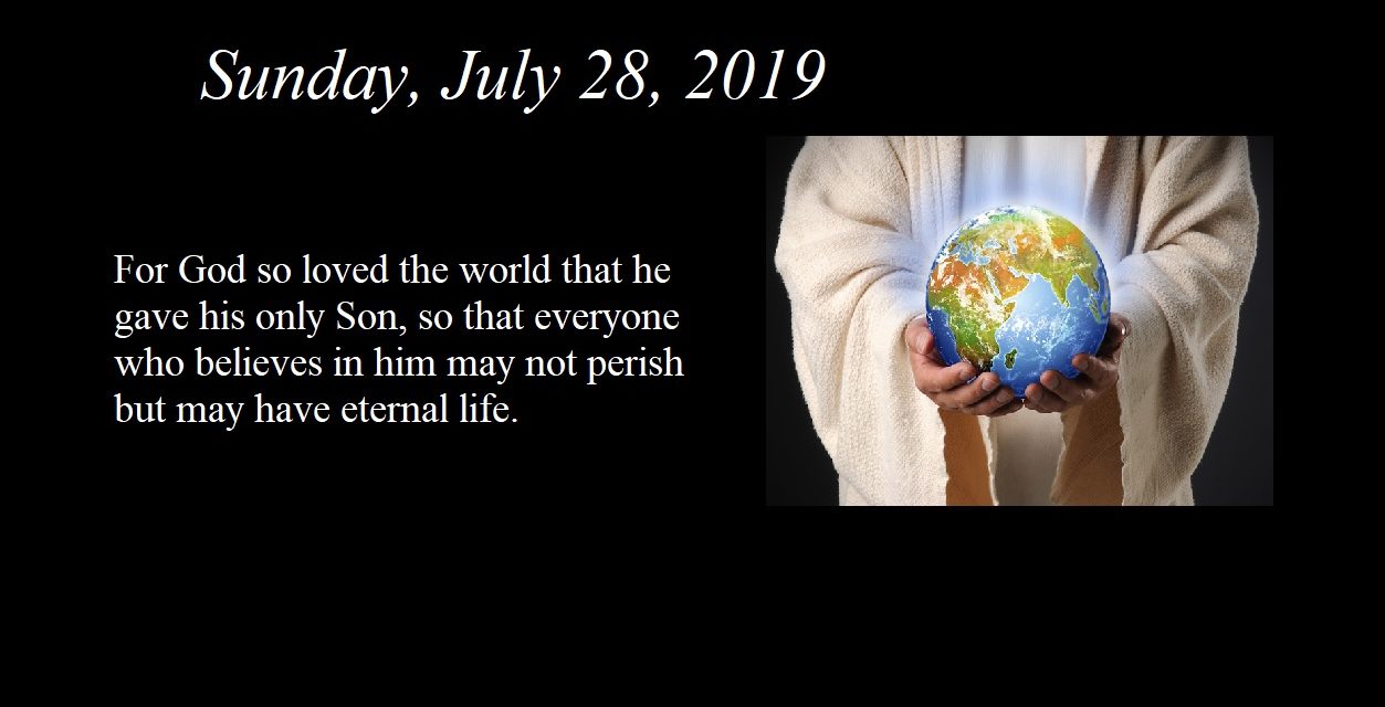 Sunday, July 28, 2019