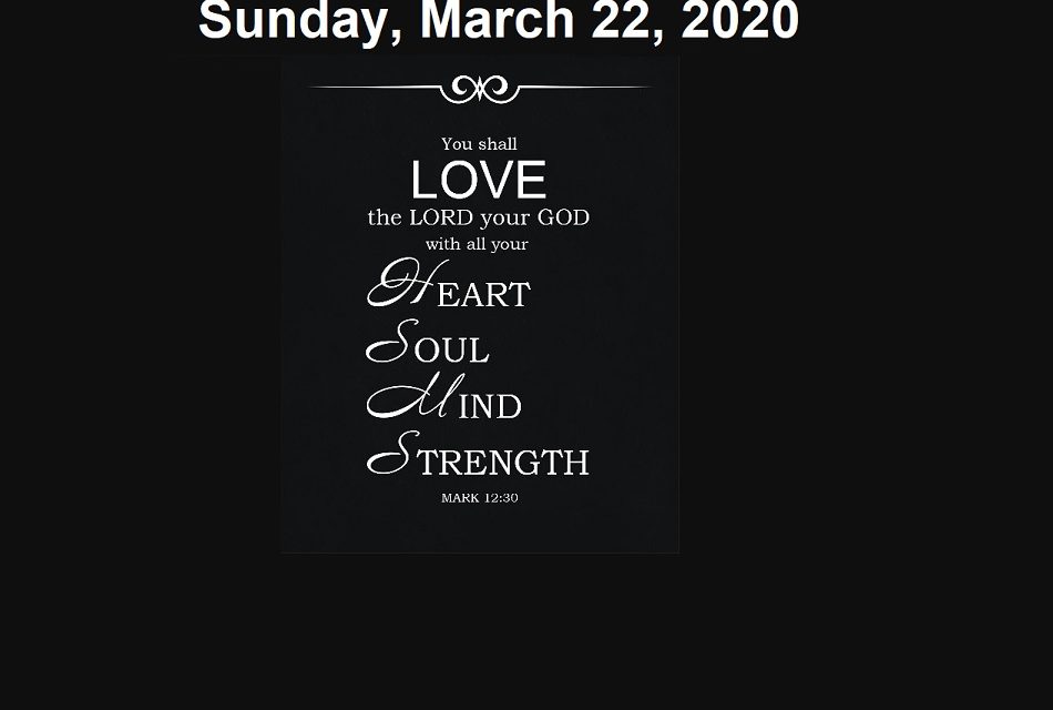 Sunday, March 22, 2020