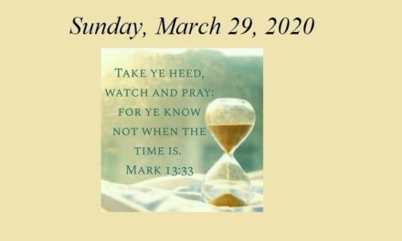 Sunday, March 29, 2020