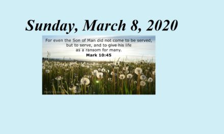 Sunday, March 8, 2020
