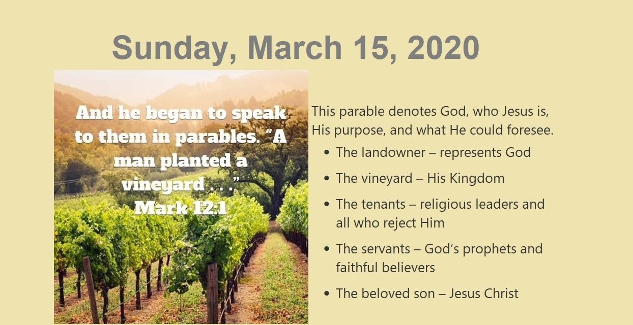 Sunday, March 15, 2020
