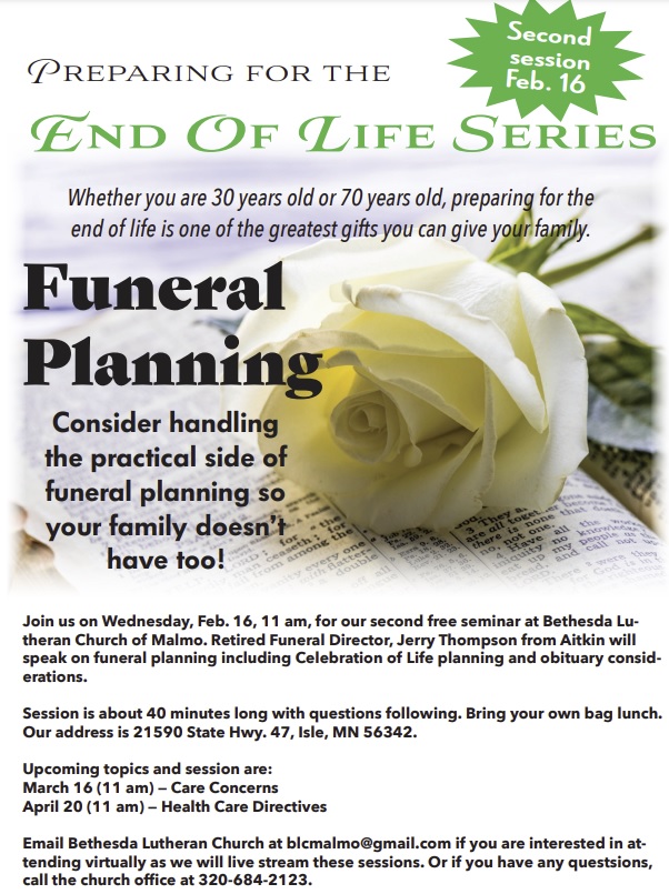 End of Life Seminars-Funeral Planning