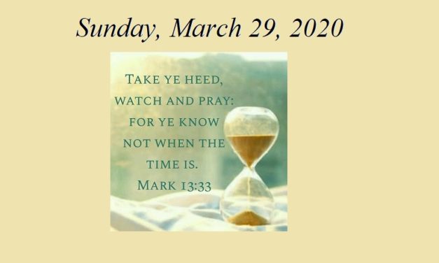 Sunday, March 29, 2020