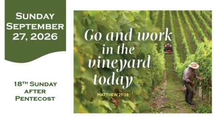 Sunday September 27, 2026 – 18th Sunday after Pentecost